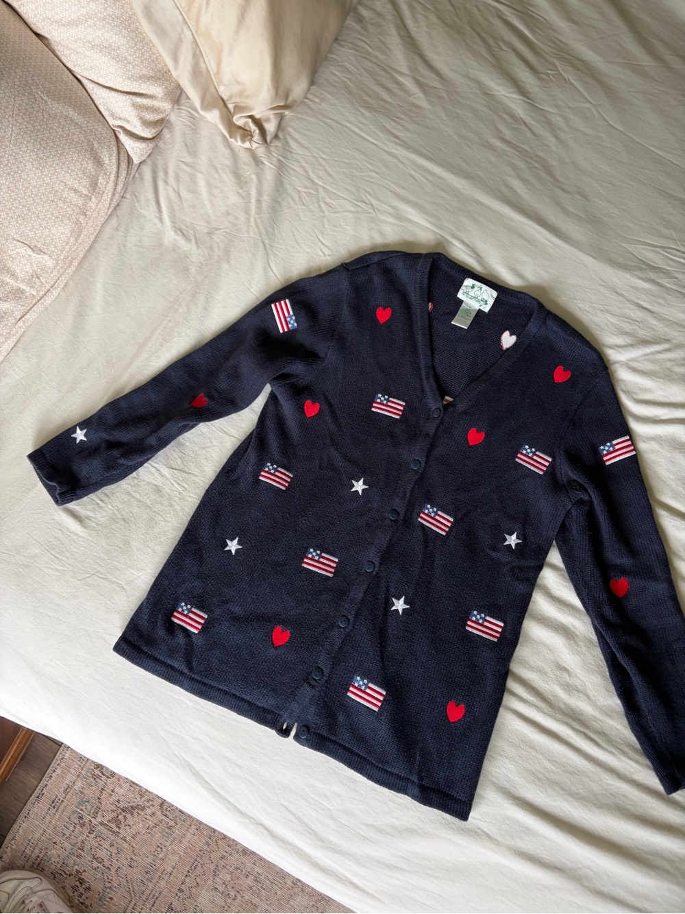 American Flag Navy Cardigan